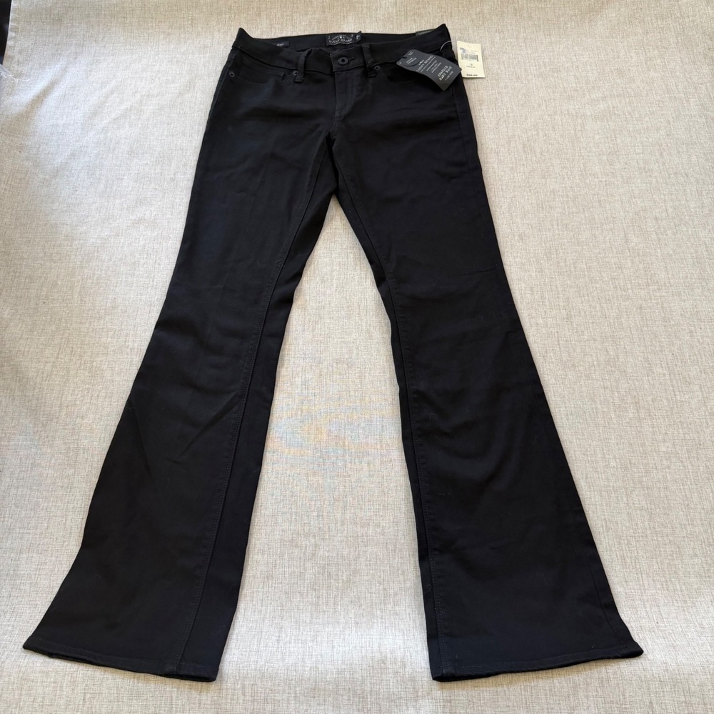 Lucky Brand Charlie Baby Boot Jeans Womens 8/29 Black Low Rise Super Stretch NWT